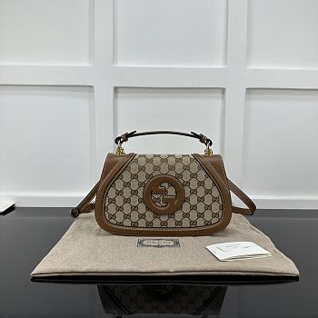 Fortok Gucci Blondie Small Top Handle Bag Beige & Brown 802099 27x17x7.5cm