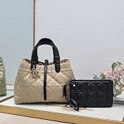 Fortok Dior Toujours Bag Beige & Black Graphic Cannage Calfskin 28.5x21.5x17cm - 1