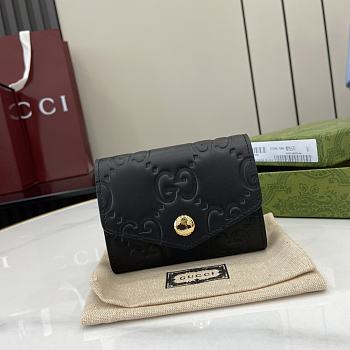 Fortok Gucci GG Card Case Black Leather 772792 11x7.5cm