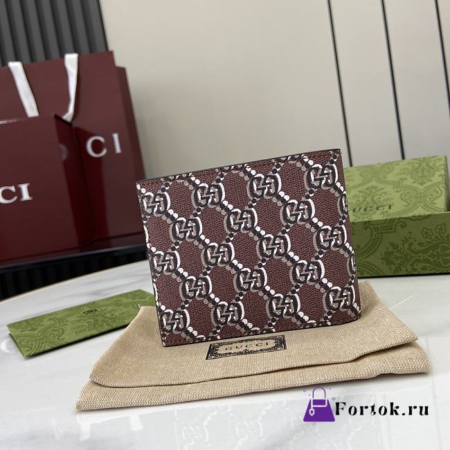 Fortok Gucci Bi-fold Wallet With GG Shadow Brown Canvas 802019 11x9cm - 1