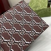 Fortok Gucci Bi-fold Wallet With GG Shadow Brown Canvas 802019 11x9cm - 3