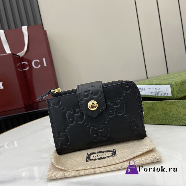 Fortok Gucci GG Wallet Black Black GG Leather 790131 13x8.5x2cm - 1
