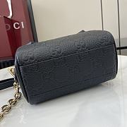 Fortok Gucci GG Emblem Super Mini Top Handle Bag Black 815256 16.5x10x8cm - 5