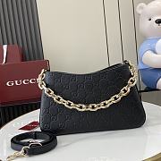 Fortok Gucci GG Emblem Small Shoulder Bag Black 815263 29x17x10cm - 1