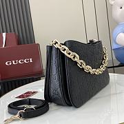 Fortok Gucci GG Emblem Small Shoulder Bag Black 815263 29x17x10cm - 2