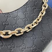 Fortok Gucci GG Emblem Small Shoulder Bag Black 815263 29x17x10cm - 5