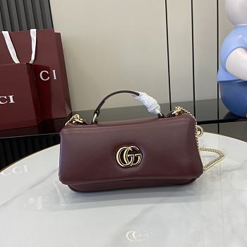 Fortok Gucci GG Milano Small Handbag Burgundy 806017 21x12.5x4.6cm