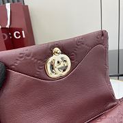 Fortok Gucci GG Milano Mini Top Handle Bag Burgundy GG Puffy Leather 806017 21x12.5x4.6cm - 4