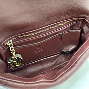 Fortok Gucci GG Milano Mini Top Handle Bag Burgundy GG Puffy Leather 806017 21x12.5x4.6cm - 3