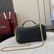 Fortok Gucci GG Milano Mini Top Handle Bag Black GG Puffy Leather 806017 21x12.5x4.6cm - 5