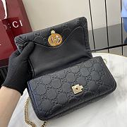 Fortok Gucci GG Milano Mini Top Handle Bag Black GG Puffy Leather 806017 21x12.5x4.6cm - 4