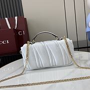 Fortok Gucci GG Milano Mini Top Handle Bag White Puffy Quilted Leather 806017 21x12.5x4.6cm - 6