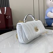 Fortok Gucci GG Milano Mini Top Handle Bag White Puffy Quilted Leather 806017 21x12.5x4.6cm - 5