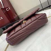 Fortok Gucci GG Milano Mini Top Handle Bag Burgundy Puffy Quilted Leather 806017 21x12.5x4.6cm - 2