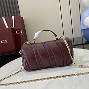 Fortok Gucci GG Milano Mini Top Handle Bag Burgundy Puffy Quilted Leather 806017 21x12.5x4.6cm - 3