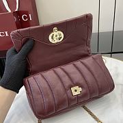 Fortok Gucci GG Milano Mini Top Handle Bag Burgundy Puffy Quilted Leather 806017 21x12.5x4.6cm - 4