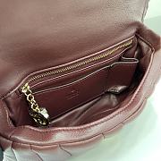 Fortok Gucci GG Milano Mini Top Handle Bag Burgundy Puffy Quilted Leather 806017 21x12.5x4.6cm - 5