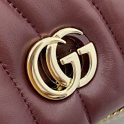 Fortok Gucci GG Milano Mini Top Handle Bag Burgundy Puffy Quilted Leather 806017 21x12.5x4.6cm - 6