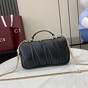 Fortok Gucci GG Milano Mini Top Handle Bag Black Puffy Quilted Leather 806017 21x12.5x4.6cm - 4