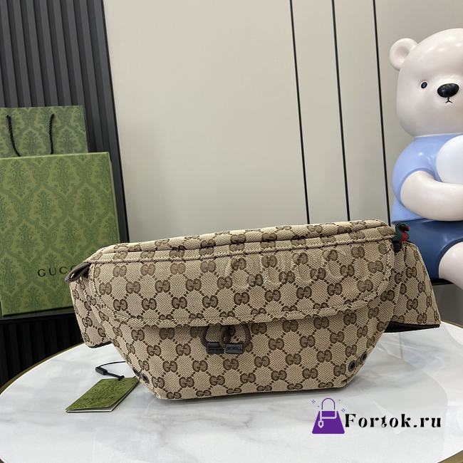 Fortok Gucci Small GG Belt Bag Beige & Ebony Original GG Canvas 804262 32x17x5cm - 1