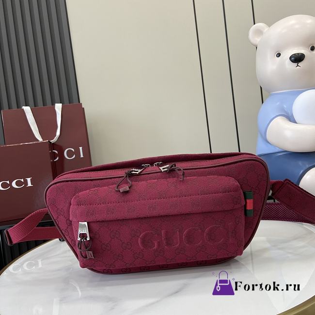 Fortok Gucci GG Crossbody Bag Burgundy 802096 34x15x10cm - 1