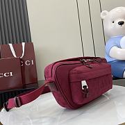 Fortok Gucci GG Crossbody Bag Burgundy 802096 34x15x10cm - 5