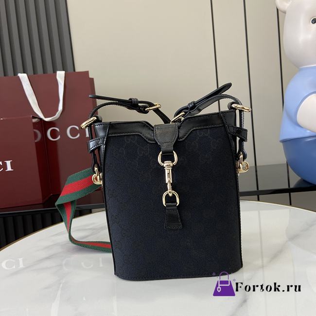 Fortok Gucci Mini Bucket Shoulder Bag Black 782919 16x19.5x5.5cm - 1
