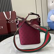 Fortok Gucci Mini Bucket Shoulder Bag Burgundy 782919 16x19.5x5.5cm - 6