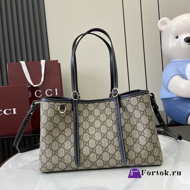 Fortok Gucci GG Shopping Bag Beige & Black 815214 31x18x11cm - 1