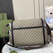 Fortok Gucci Medium Diaper Bag Beige & Black Supreme Canvas 495909 44x28x14cm - 6