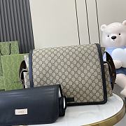 Fortok Gucci Medium Diaper Bag Beige & Black Supreme Canvas 495909 44x28x14cm - 2