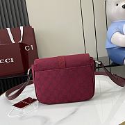 Fortok Gucci GG Mini Crossbody Bag Red Original GG Canvas 802100 20x14x6.5cm - 6