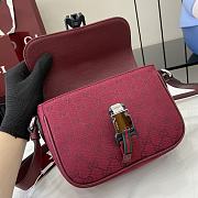 Fortok Gucci GG Mini Crossbody Bag Red Original GG Canvas 802100 20x14x6.5cm - 3