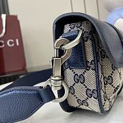 Fortok Gucci GG Super Mini Bag Beige & Blue Original GG Canvas And Leather 795213 13x20x5cm - 6