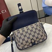 Fortok Gucci GG Super Mini Bag Beige & Blue Original GG Canvas And Leather 795213 13x20x5cm - 3