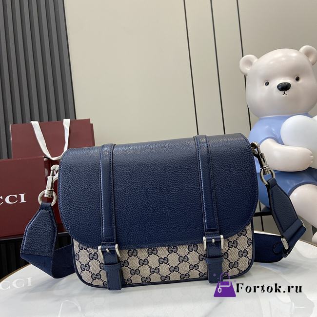 Fortok Gucci GG Crossbody Bag Beige & Blue Original GG Canvas 794872 29x21x7.5cm - 1