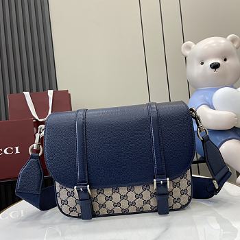 Fortok Gucci GG Crossbody Bag Beige & Blue Original GG Canvas 794872 29x21x7.5cm