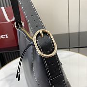 Fortok Gucci GG Emblem Medium Shoulder Bag Black 815217 37x23x8cm - 6