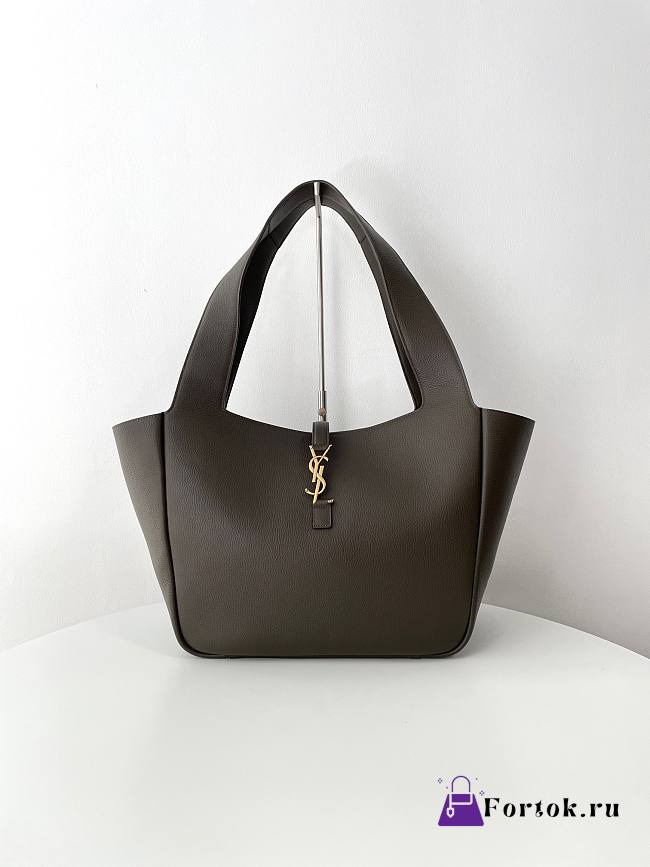 Fortok Saint Laurent LE 5 À 7 Bea Tote Bag In Light Musk Grained Leather 763435 50x28x18cm - 1