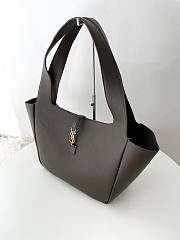 Fortok Saint Laurent LE 5 À 7 Bea Tote Bag In Light Musk Grained Leather 763435 50x28x18cm - 3
