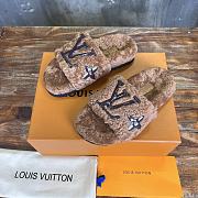 Fortok Louis Vuitton Fur Slippers Brown - 3