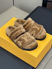 Fortok Louis Vuitton 24 Fur Slippers Brown - 6