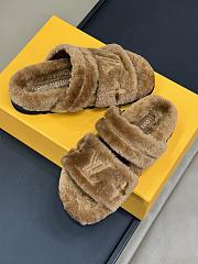 Fortok Louis Vuitton 24 Fur Slippers Brown - 5