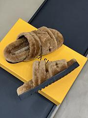 Fortok Louis Vuitton 24 Fur Slippers Brown - 2