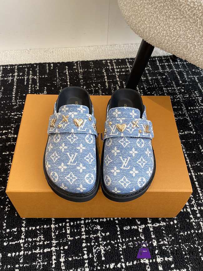 Fortok Louis Vuitton 24SS Birkenstock Slippers Blue Denim  - 1