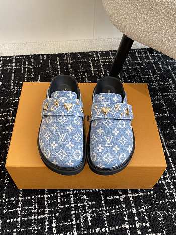 Fortok Louis Vuitton 24SS Birkenstock Slippers Blue Denim 