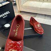 Fortok Chanel Red Quilted Leather Classic Loafers - 2