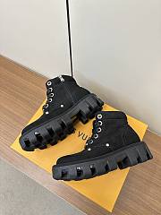 Fortok Louis Vuitton Checker Ankle Boots Black - 6