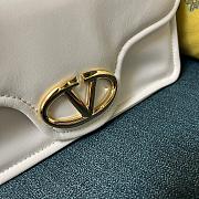 Fortok Valentino Garavani VLogo 1960 Nappa Leather Shoulder Bag White 26x13x9cm - 3
