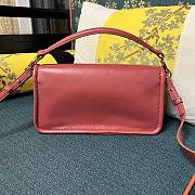 Fortok Valentino Garavani VLogo 1960 Nappa Leather Shoulder Bag Burgundy 26x13x9cm  - 3